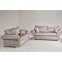 LYNDA Dapple Fabric 3 Seater and 2 Seater Fullback Sofa Set - Silver