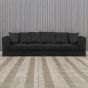 Desmond Jumbo Cord 4 Seater Scatterback Sofa - Black