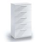 White Chest of Drawers - MARKHAM Tallboy Medium Chest 5 Drawers