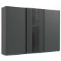Sliding Wardrobe - ATLANTIC 3 Door Wardrobe Black 300cm