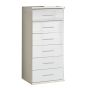 White Chest of Drawers - CALLISTO Tallboy Medium Chest 6 Drawers