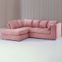 DESMOND Jumbo Cord 4 Seater L Shaped - Left Hand Facing Corner Sofa - Pink
