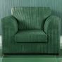 Desmond Jumbo Cord Upholstered Armchair - Green