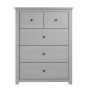 Grey Chest of Drawers - HARLAN Medium Chest, 5 Drawers