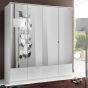 Inagu 4 Door Mirrored Wardrobe - White
