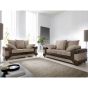 DINO Jumbo Cord 3 Seater and 2 Seater Scatterback Sofa Set - Brown and Beige