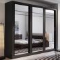 Wardrobe - GUNTHER 3 Door Sliding Wardrobe Black 250cm