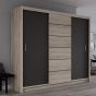 Maidstone Sliding Door 250cm Wardrobe - Grey and Brown
