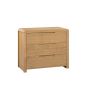 Oak Finish Chest of Drawers - CUBA Medium Chest 3 Drawers