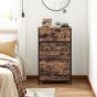 Oak Finish Chest of Drawers - TROW Small Chest  5 Drawers
