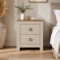 LEVIS 2 Drawer Bedside Table - Cream