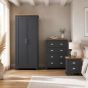 LEVIS 2 Door Wardrobe Set 3 Piece - Slate Blue