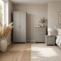 LEVIS 2 Door Wardrobe Set 3 Piece - Grey