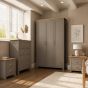 LEVIS 3 Door Wardrobe Set 4 Piece - Grey