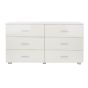 White Chest of Drawers - LINTON Large Chest 6 Drawers Double Chest