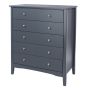 Blue Chest of Drawers - CASCAIS Medium Chest 5 Drawers