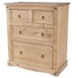 Pine Finish Chest of Drawers - CECILIA Large Chest 4 Drawers