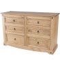 Pine Finish Chest of Drawers - CECILIA Large Chest  6 Drawers  Double Chest