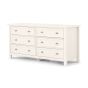 White Chest of Drawers - MALTON Large Chest 6 Drawers Double Chest