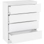White Chest of Drawers - MALDEN Medium Chest 4 Drawers