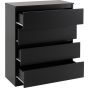 Black Chest of Drawers - MALDEN Medium Chest 4 Drawers