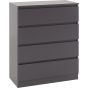 Grey Chest of Drawers - MALDEN Medium Chest  4 Drawers