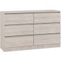 Natural Finish Chest of Drawers - MALDEN Large Chest 6 Drawers