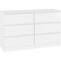 White Chest of Drawers - MALDEN Large Chest  6 Drawers  Double Chest