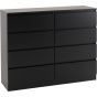 Black Chest of Drawers - MALDEN Large Chest 8 Drawers