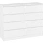 White Chest of Drawers - MALDEN Large Chest 8 Drawers Double Chest
