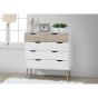 White Chest of Drawers - MARTOCK Large Chest  5 Drawers