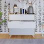Oak Finish Chest of Drawers - MOIRA Medium Chest  3 Drawers