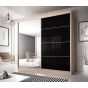 Malta-31 Sliding Mirror Door Wardrobe 183cm - Oak Sanoma