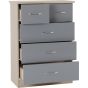 Grey Chest of Drawers - NEWBIGGIN IV Medium Chest 5 Drawers