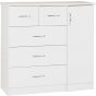 White Chest of Drawers - NEWBIGGIN Large Chest 5 Drawers