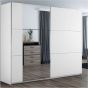 Oldham Sliding Door 250 Wardrobe with Mirror - White