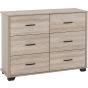 Oak Finish Chest of Drawers - OLDBURY Large Chest 6 Drawers