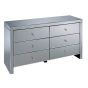 Silver Chest of Drawers - SUTTON Large Chest  6 Drawers  Double Chest  Mirrored