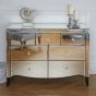Silver Chest of Drawers - PELHAM Large Chest  7 Drawers  Double Chest  Mirrored