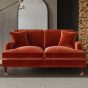PAYTON Velvet 2 Seater Sofa - Burnt Orange