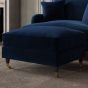 PAYTON Velvet Large Footstool - Navy Blue