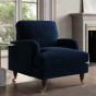 PAYTON Velvet Armchair - Navy Blue