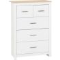 White Chest of Drawers - PORTLETHEN Medium Chest 5 Drawers