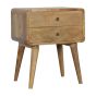 Curved Oak ish Bedside Table - Oak ish Finish