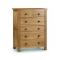 Oak Finish Chest of Drawers - MARCH Medium Chest  6 Drawers