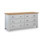 Grey Chest of Drawers - RUHA Large Chest  6 Drawers  Double Chest