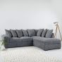 Corner Sofa - LARGE AMALFI Scatter Back Jumbo Cord Right Hand Charcoal