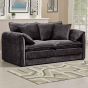 RIVINGTON Chenille Fabric 2 Seater Scatterback Sofa - Black