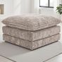 RIVINGTON Chenille Fabric Footstool - Beige