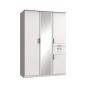 Kodera 3 Door and 2 Drawer Mirrored Wardrobe - White